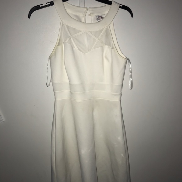 White formal dress with lace top - Picture 2 of 4